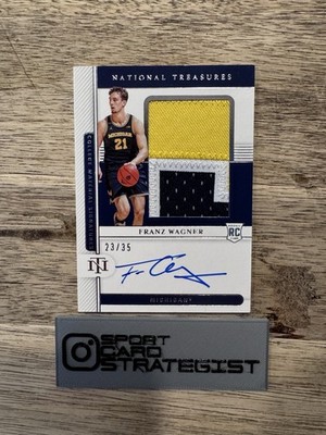 2021 Panini National Treasures Franz Wagner Rookie Patch Auto /35 Playerworn PSA