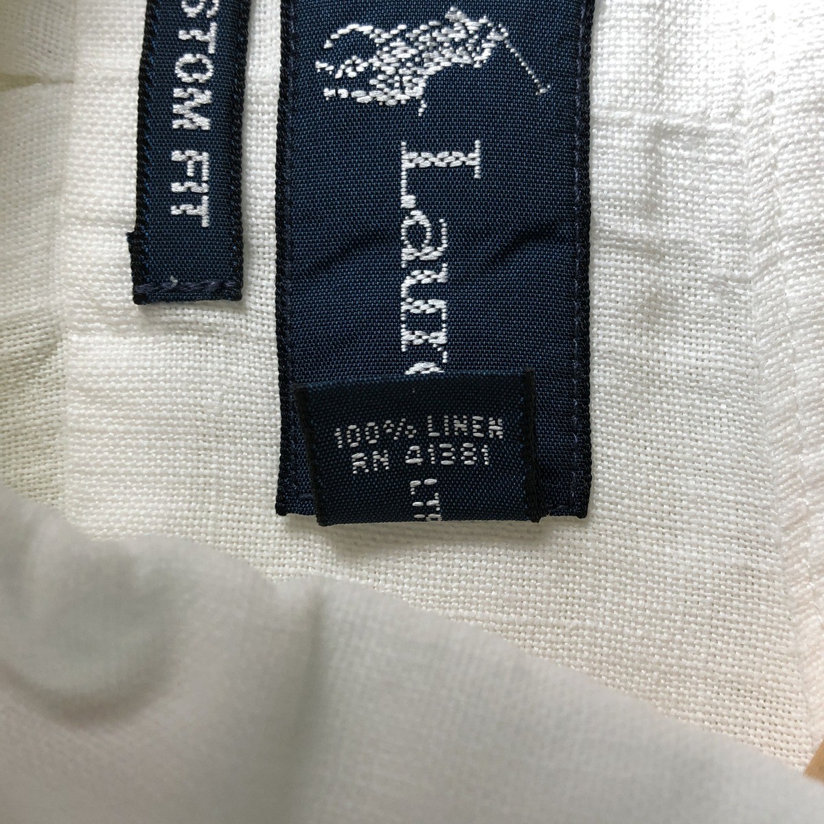 Used Ralph Lauren Custom Fit long-sleeved linen button-down shirt men's size L thumbnail 4