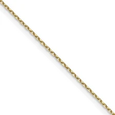 10k Yellow Gold .8mm Diamond-cut Cable with Lobster Clasp Chain Necklace 24"