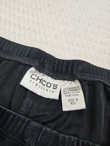 Chicos Travelers Pants Womens 3 US XL Black Slinky Pull On Pants - Picture 6 of 9