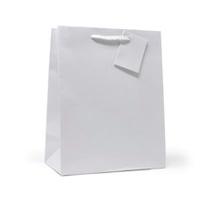 Gift Bags 12 Pack Durable 9x7x4 Inch Medium Size White Gift Bags with Handles...