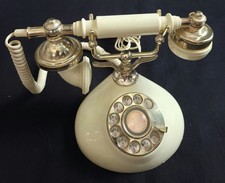 Vintage 1970  s Telephone French Style Rotary-Dial  Cameo Cream Made In Korea