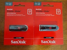 2 SanDisk Cruzer Glide 32GB USB 2.0 Flash Drive