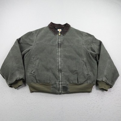 Vintage Carhartt Jacket Mens 2XL Green Sante Fe Quilted Chore Bomber Coat Y2K