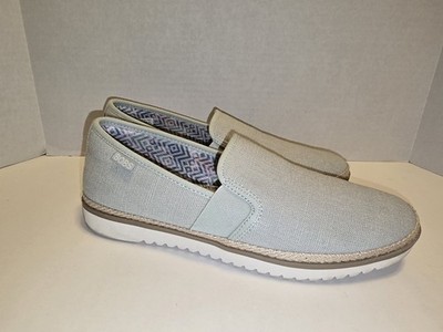 Skechers BOBS Flexpadrille Lo Slip On Shoe Mint Green Memory Foam Comfort Sz 9.5