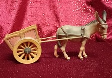 Krippenfigur "Kostner-Krippe" 12cm, Esel mit Karren, Ahorn, handbemalt