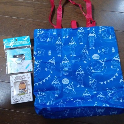 Scone Blue Character Tote Bag & Choco Flakes Phone Ring Set
