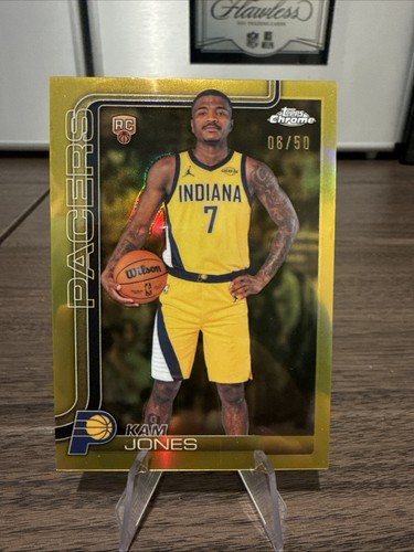 2025-26 Topps Chrome Update Kam Jones True Gold /50 Rookie Refractor #289 Pacers