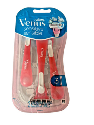 Gillette Venus Sensitive -Disposable Razors 3 Blades with Lubrastrip 3 PK