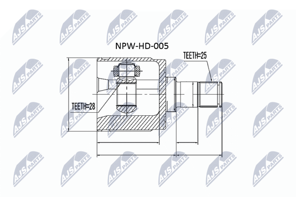 NTY Gelenksatz, Antriebswelle NPW-HD-005 FüR Honda-image