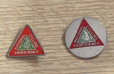 Vintage  National Cycling Proficiency & INSTRUCTOR Enamel Pin Badges