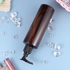 6 Pcs 350 ml Refillable Plastic Press Pump Bottles Travel Subpackging Brown