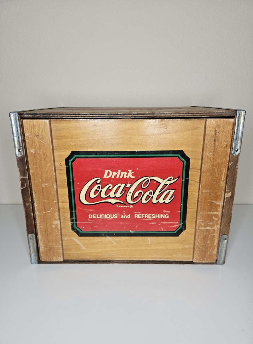 Vintage Coca Cola Wooden Crate Vinyl Record Holder Crate W/ Cover