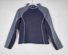 Kuhl Alfpaca Fleece Sweater Pullover Womens Small Mock Neck Blue