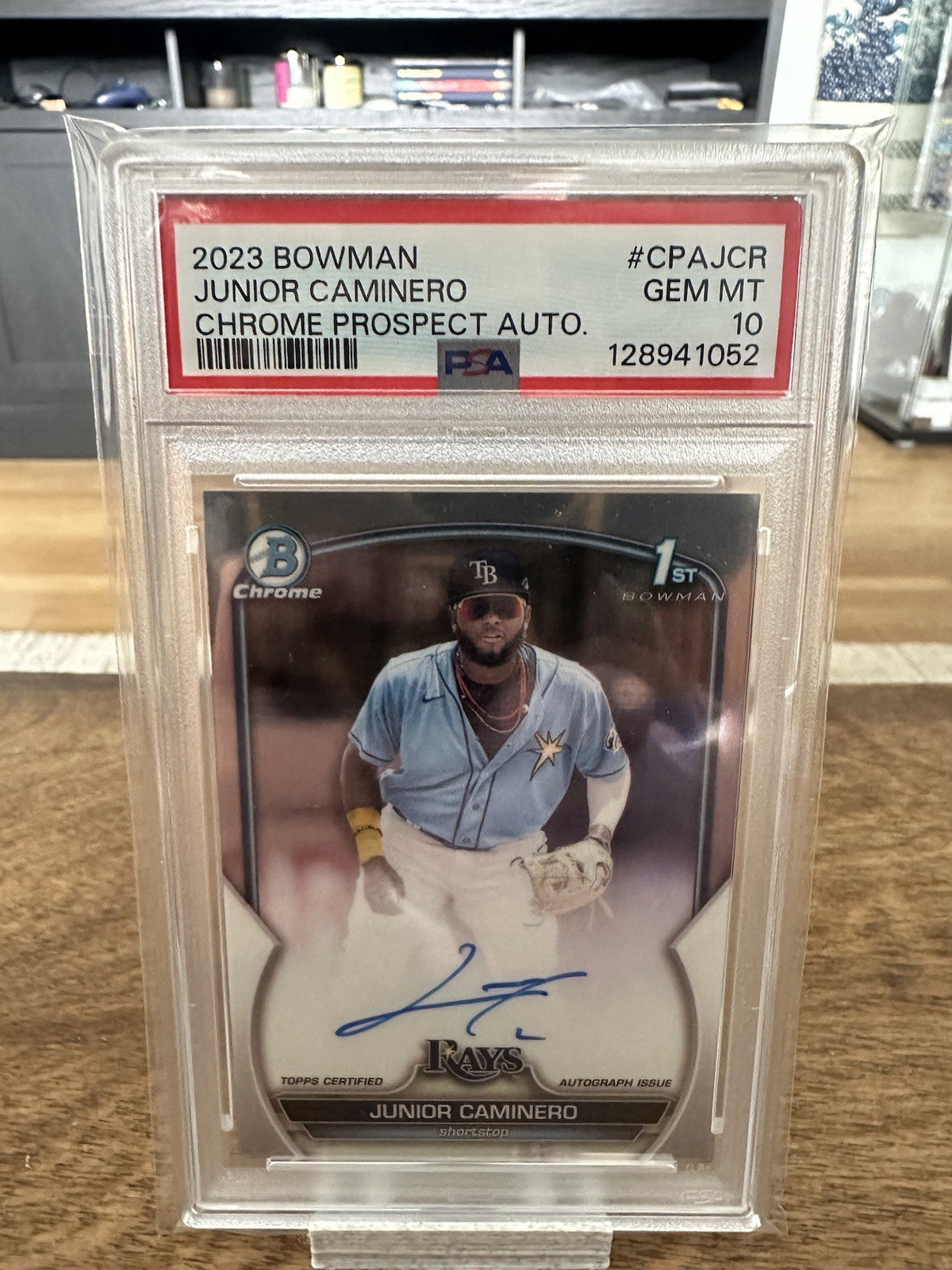 Junior Caminero 2023 Bowman #CPA-JCR Chrome Prospect Auto (1st