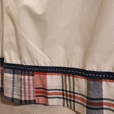 Pottery Barn Kids Navy Red Madras Plaid Crib Toddler Bed Skirt Split Corners