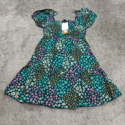 Princess Highway Wendy Floral Mini Dress 10 Us 6 Teal Floral Puff Sleeve  NWT New | eBay