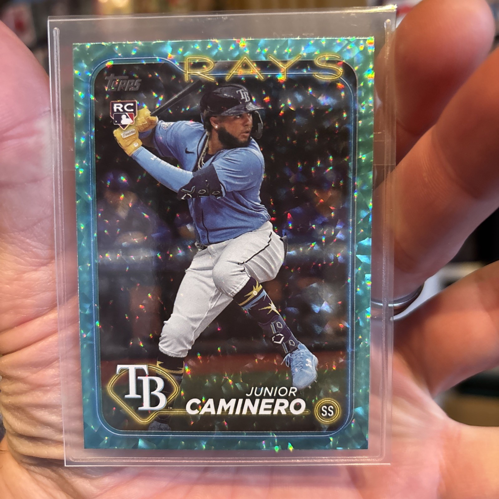 2024 Topps Series 2 - Junior Caminero #628 Aqua Foil /399 (RC)