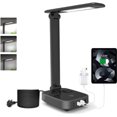Dimmable LED Desk Lamp with Touch Control and Extension Cord for Convenience