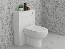 VeeBath Cloakroom WC Unit, Compact Square Toilet Furniture for BacktoWall Toi...