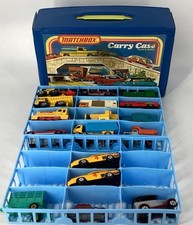 1978 Vintage Matchbox 24 Car Carry Case Original Blue Trays 17 Random Cars