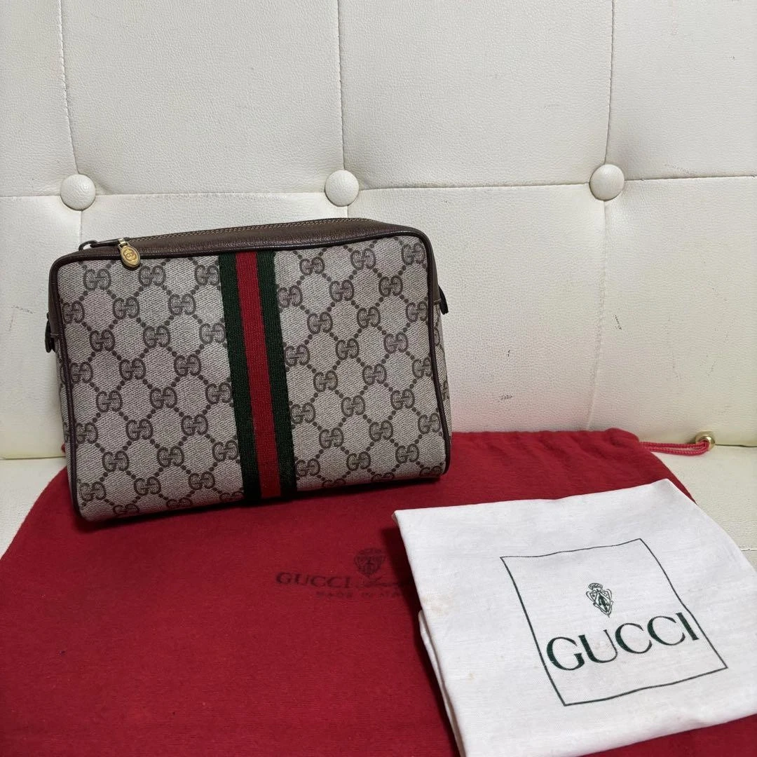 Gucci Vintage Ancien Mini Sac Sherry Line avec Accessoires Authentifié Occasion