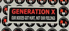 Generation X Gen X Hurt Feelings Motorcycle Helmet Sticker Biker Helmet Decal