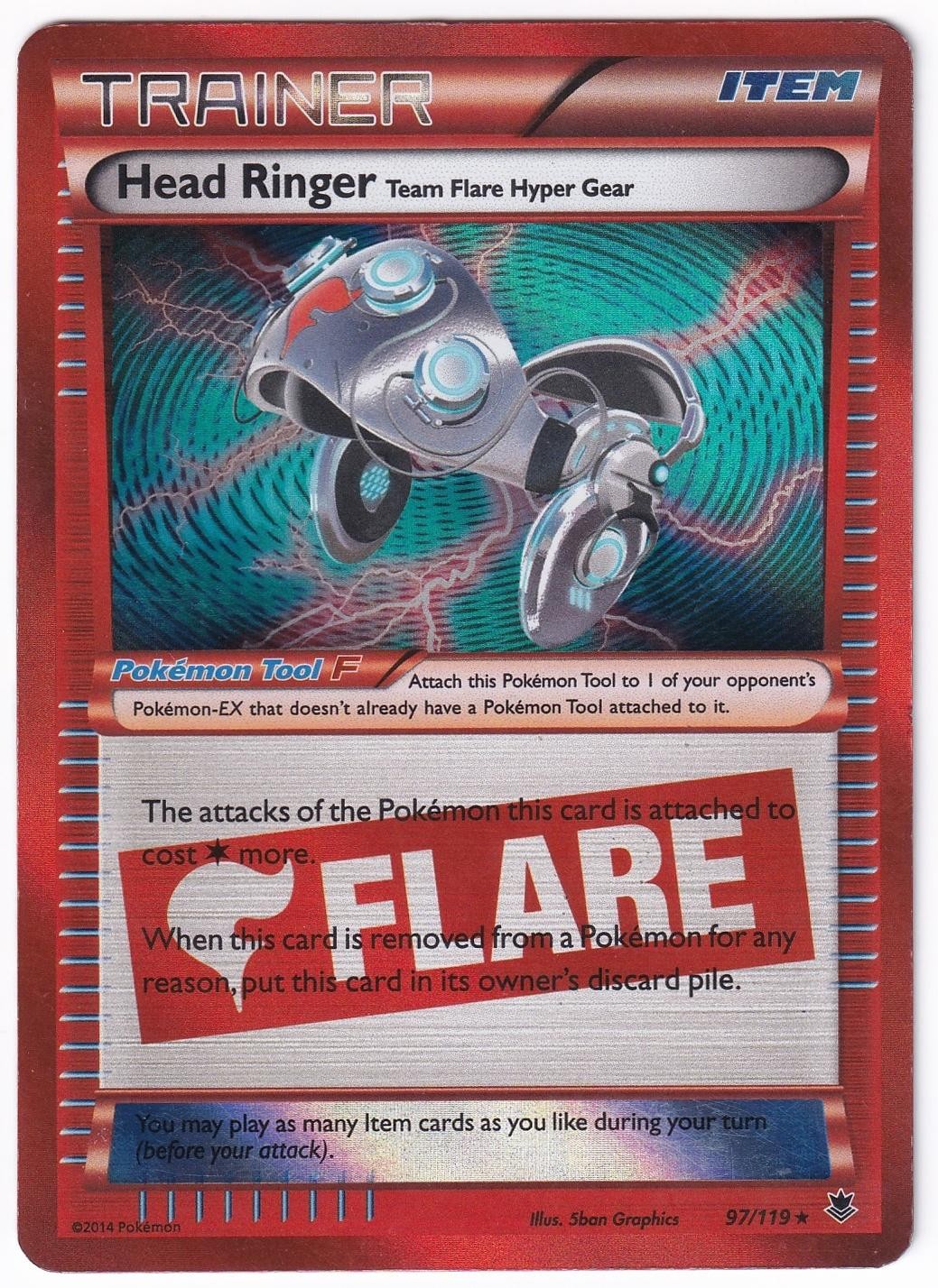 Pokemon TCG Head Ringer Team Flare Hyper Gear 97/119 Holo Rare Phantom Forces MP