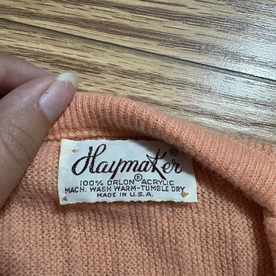 Suéter coral Lacoste vintage años 60 Haymaker grande para mujer Foto 3 de 4