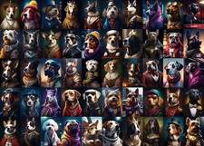 Portrait Dog Puzzle Dogs Puzzles 1000 Pieces for Adults, Animal Jigsaw Puzzles f