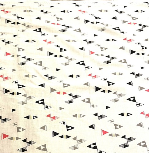 Black, Pink & White Geometric Organic Cotton Fabric 115 X 50cm - Picture 3 of 6