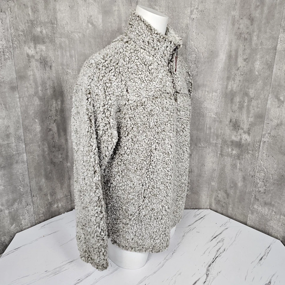 True Grit Mens XL Frosty Tipped Pullover Teddy Bear Fleece 1/2 Zip Sweater - Image 3 of 4