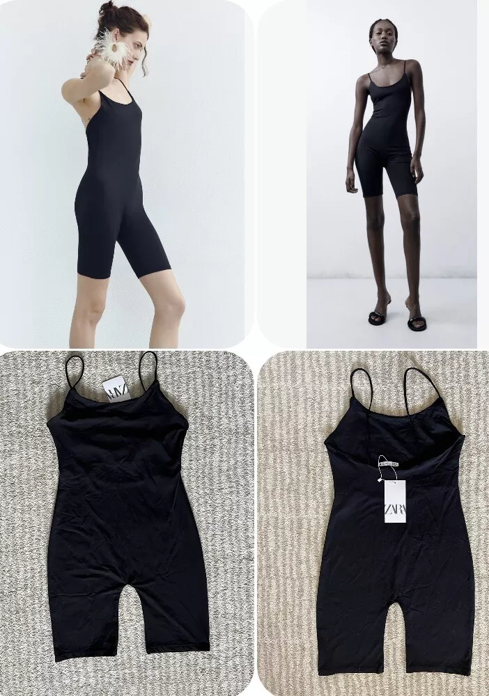 ZARA BLACK UNITARD Size LARGE UK 12-14 New