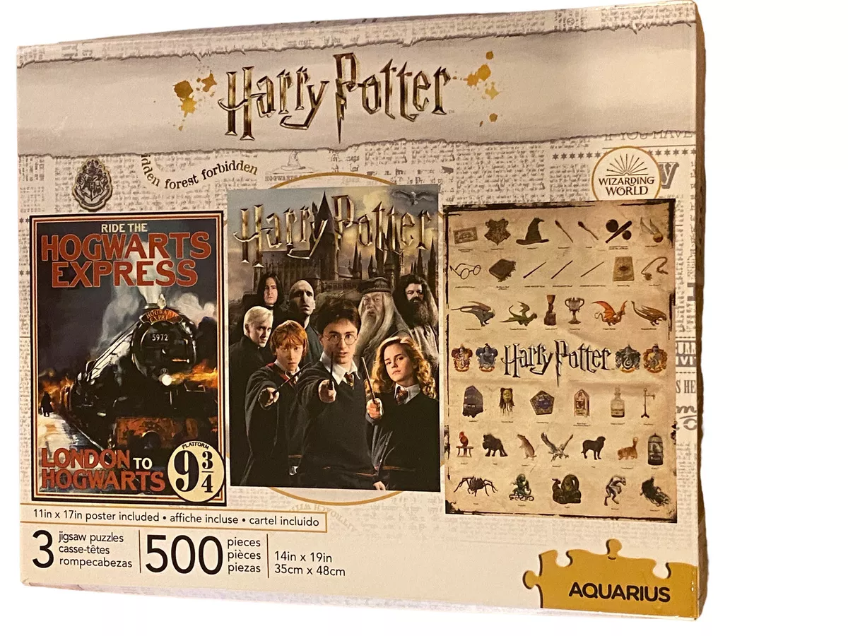 AQUARIUS Set of 3 Harry Potter Puzzles 500 Piece Jigsaw Puzzles