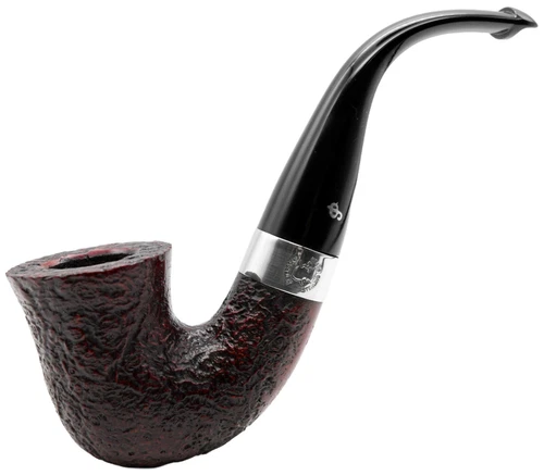 Peterson Sherlock Holmes 'Original' Red and Black Sandblast Silver Mounted Pipe