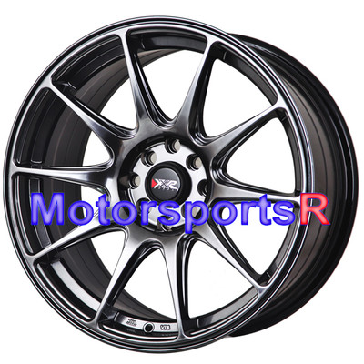 XXR 527 Chromium Black Wheels 17x7.5 +40 Concave Rims 4x100 96 02