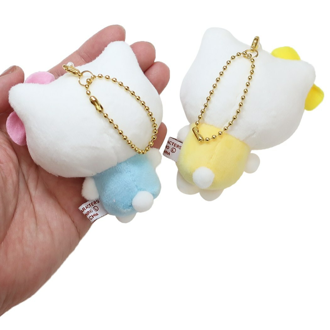 Sanrio Hello Kitty & Mimmy Nikonui Plush Mascot Keychain Pair Set
