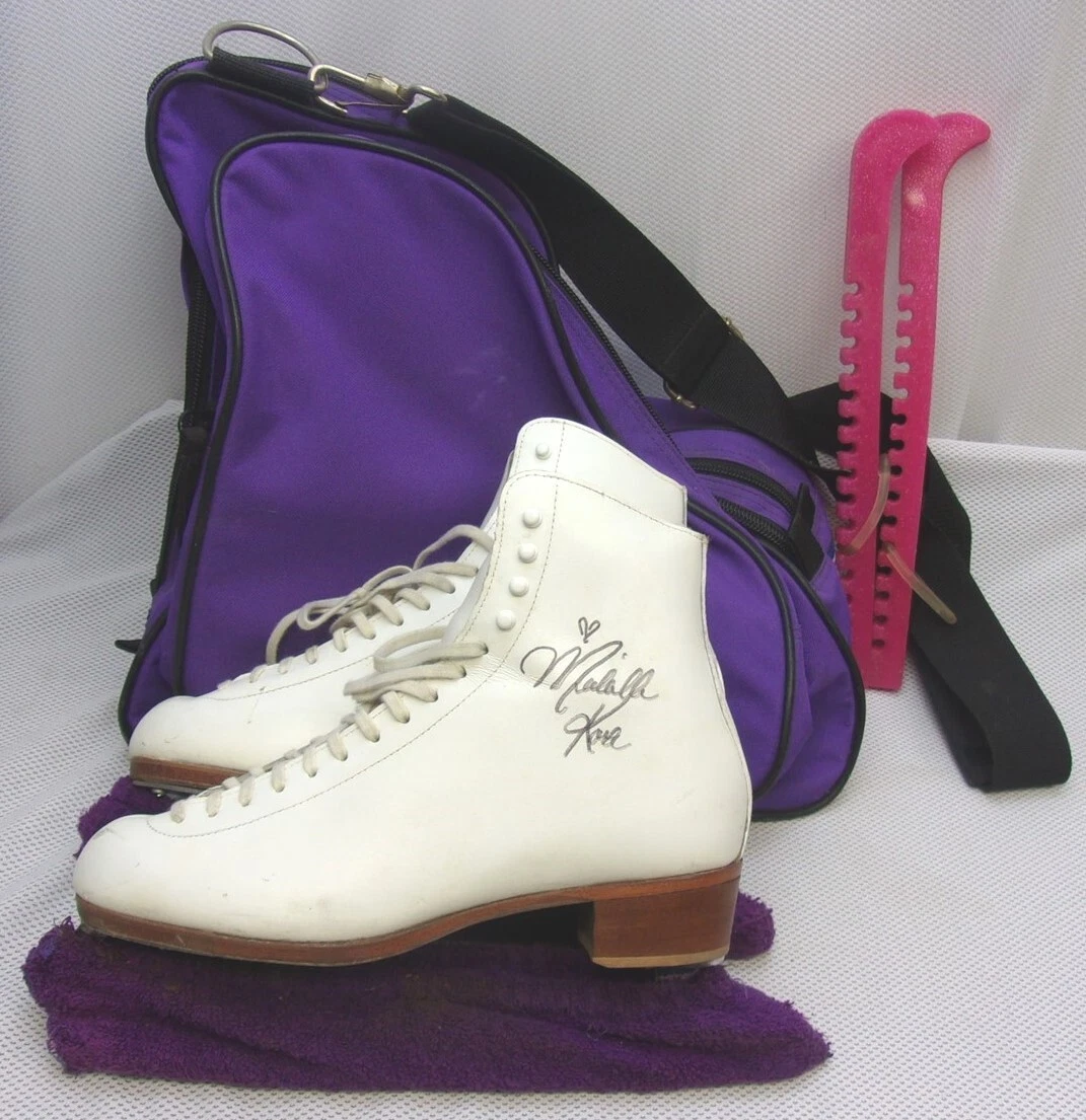MICHELLE KWAN Signed ICE SKATES, Olympic Figure Skates White