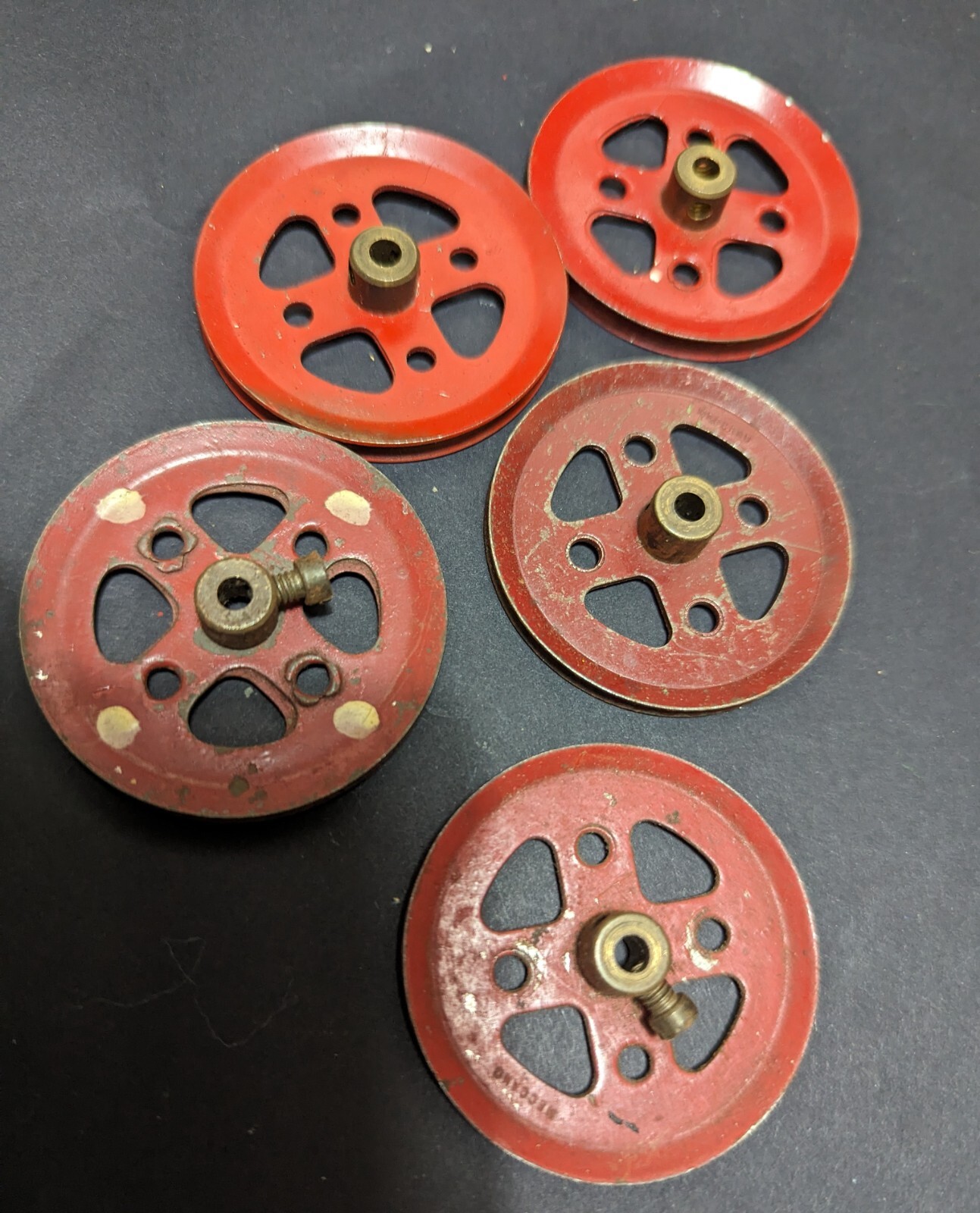 Meccano spares 5 3inch wheel pulleys eBay