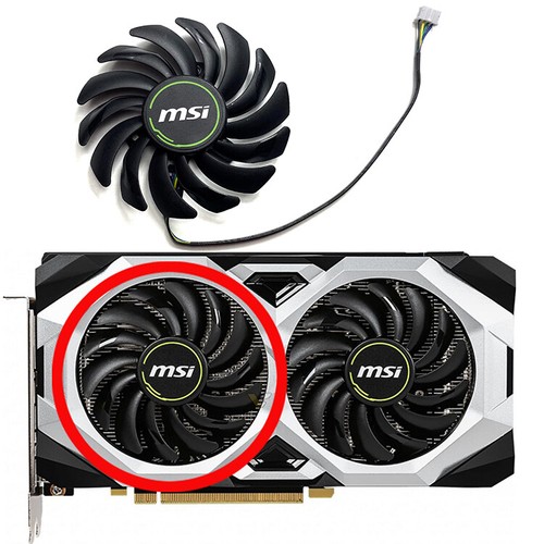 1 Jeu de Carte Graphique Ventilateur Refroidissement pour Carte Graphique MSI RTX2060 SUPER 8Go VENTUS - Photo 13/15