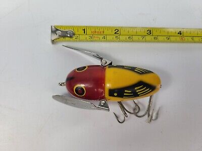 Heddon Crazy Crawler Antique Fishing Lure (Black, Yellow, and Red