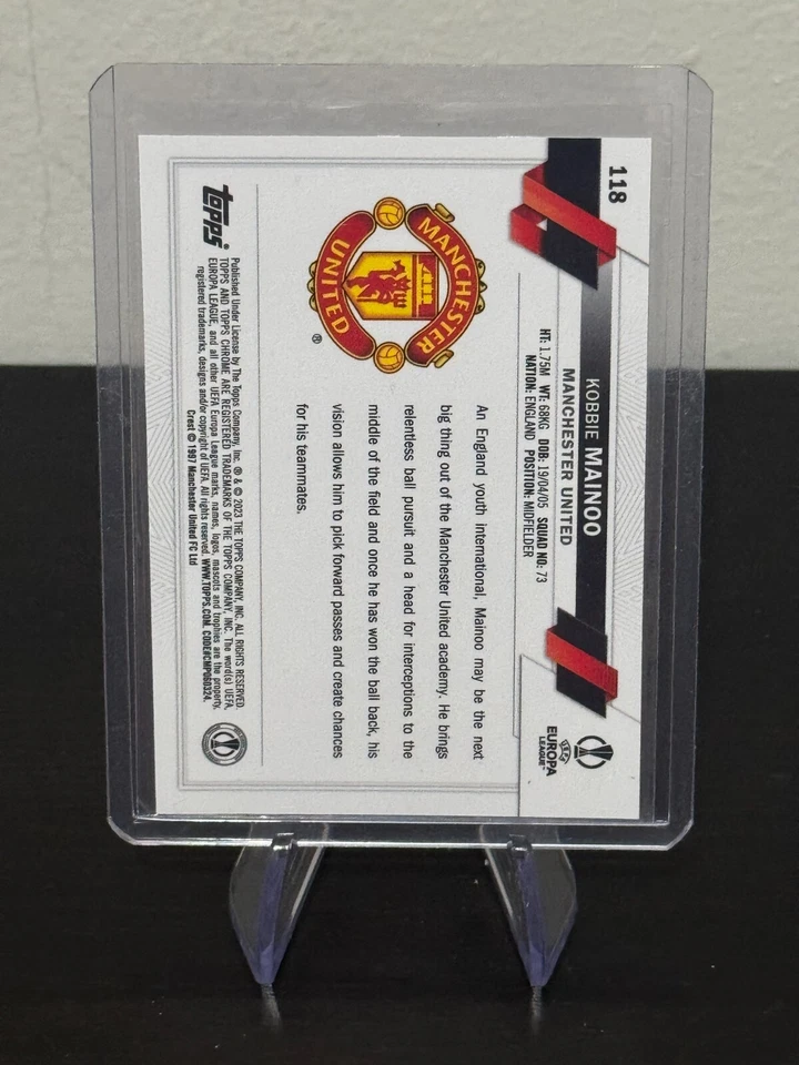 2022-23 Topps Chrome Sapphire Edition UEFA Kobbie Mainoo | Rookie Card #118 - Image 2 of 2