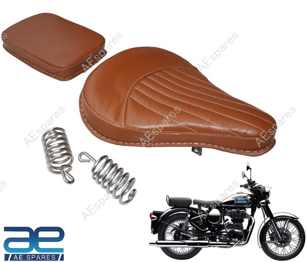 Pure Leder Vorne Hinten Sattel Brown Farbe FüR Royal Enfield Klassisch S2U-image