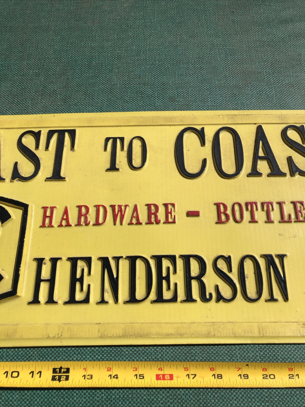 Vintage 1960’s Coast To Coast Embossed HENDERSON MN Hardware Plastic