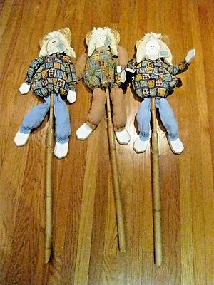 NWT 3 EASTER RABBIT YARD DECOR  HANDS, FEET &  FACE MADE OF WOOD APPROX 50'' TALL