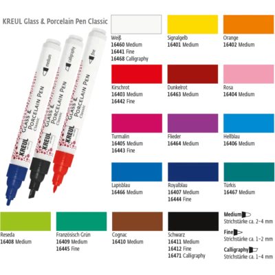 Kreul Porzellanmaler Glasmalstift Porzellanmalstift Pen Classic deckend 160°C