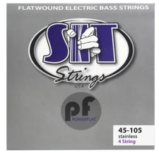 S.I.T. Power Flat Flatwound Bass Guitar Strings; gauges 45-105