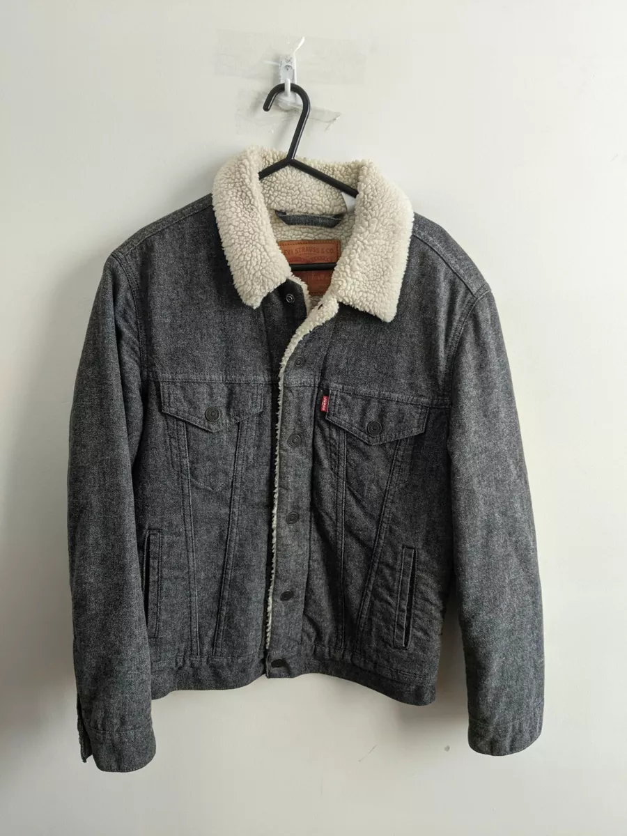 Levis sherpa jacket grey cheap