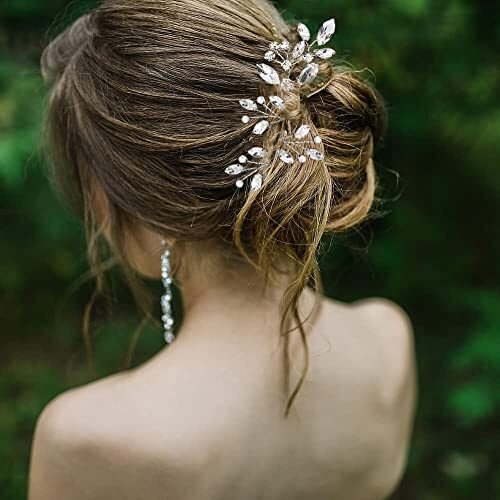 6 Pieces Bride Hair Pins Rhinestones Hair Accessories for Women Crystal Silver - Picture 5 of 6