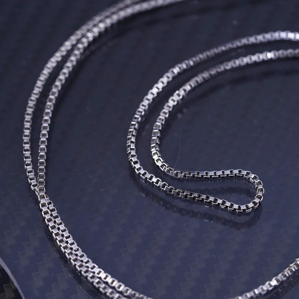 24” 1.6mm, vintage Italy sterling silver 925 box chain
